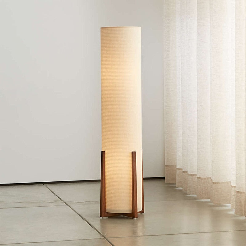 Solid Wood Floor Lamp Minimalist White