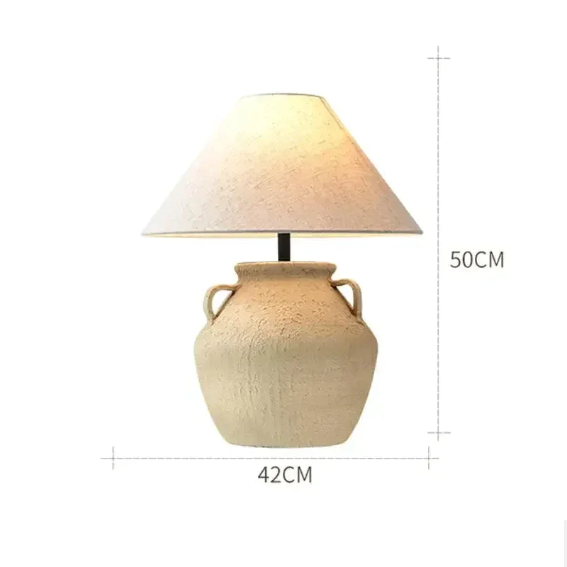 Ceramic Led Table Lamp | Wabi - sabi Vintage Bedside - Minimalist Lamps