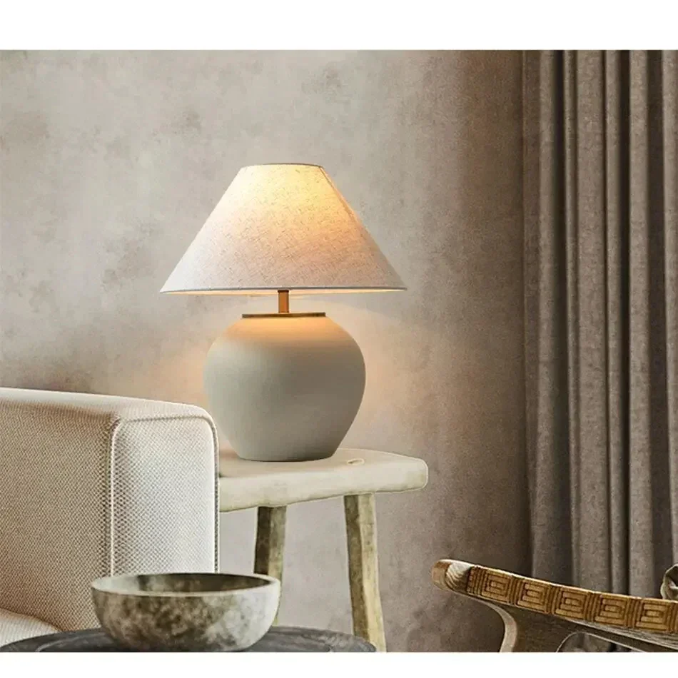 Luxury Ceramic Led Table Lamp | Polished Chrome Finish | Japandi Minimalism