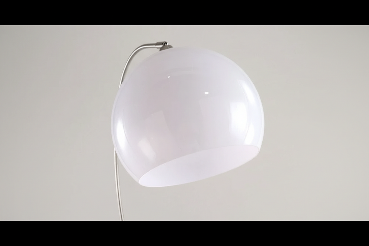 Chrome Arc Floor Lamp Marble Base | 50cm Reach Orange or White Shade E26/e27 Dimmable Option Casalola Lights Luxury