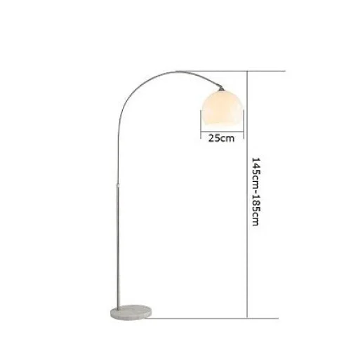 Chrome Arc Floor Lamp Marble Base | 50cm Reach Orange or White Shade E26/e27 Dimmable Option Casalola Lights Luxury