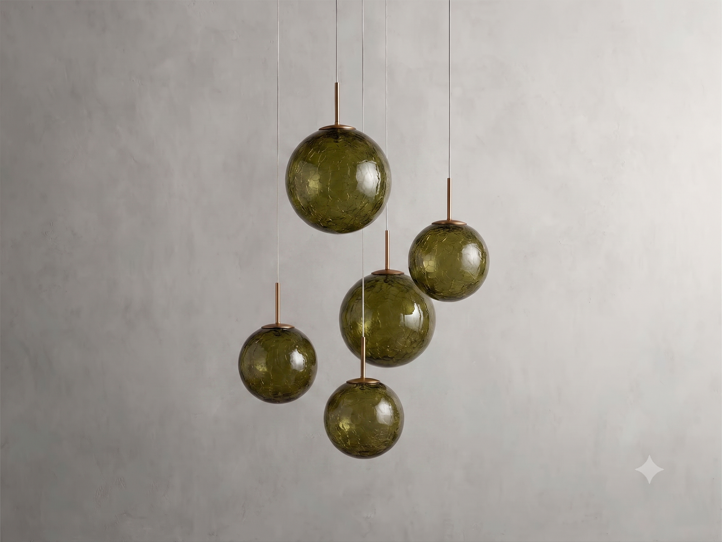 Colored Glass and Brass 5 Light Pendant Chandelier Long Drop Stairwell or Double Height Entry Lighting Casalolalights