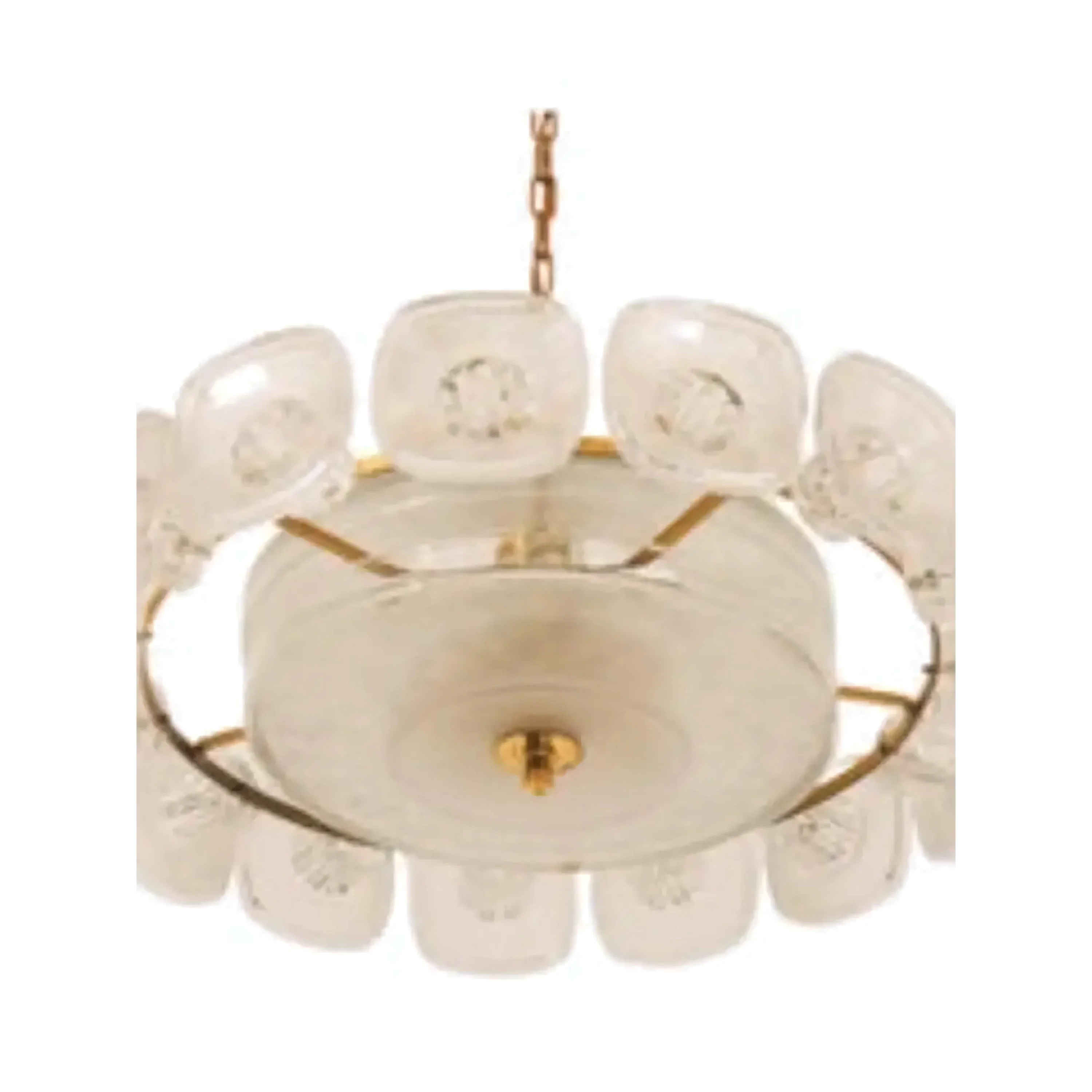 Art Deco Green Glass Chandelier | Statement Dining Light
