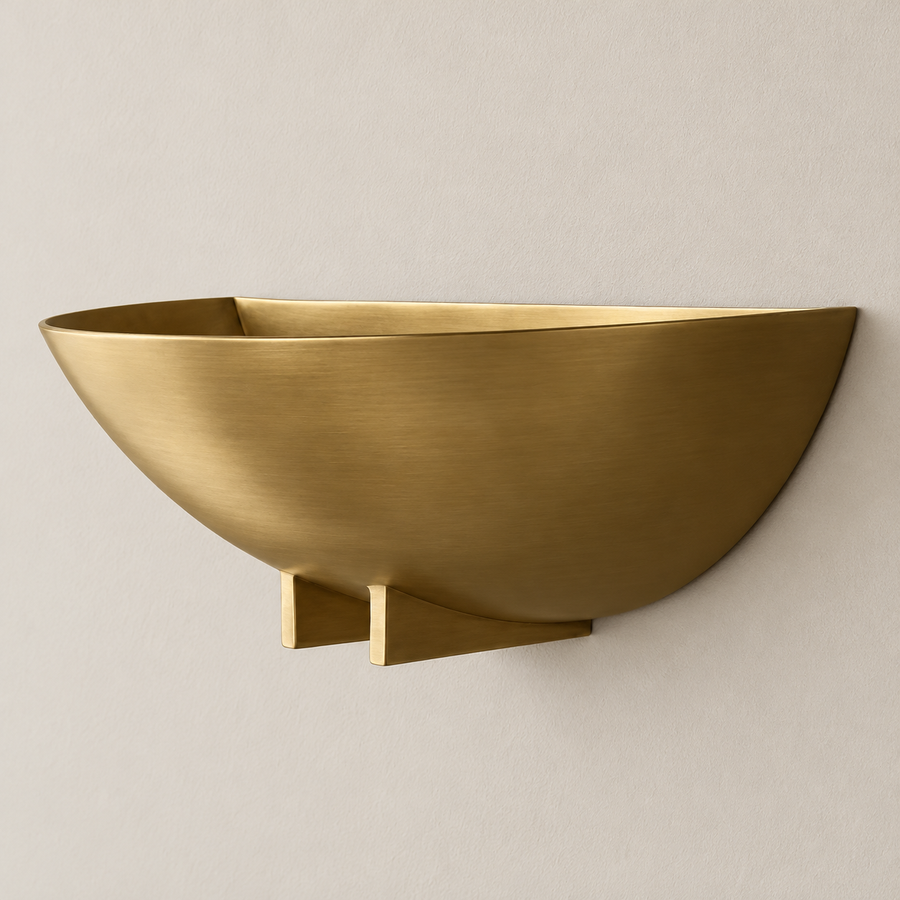 Brass Bowl Wall Sconce