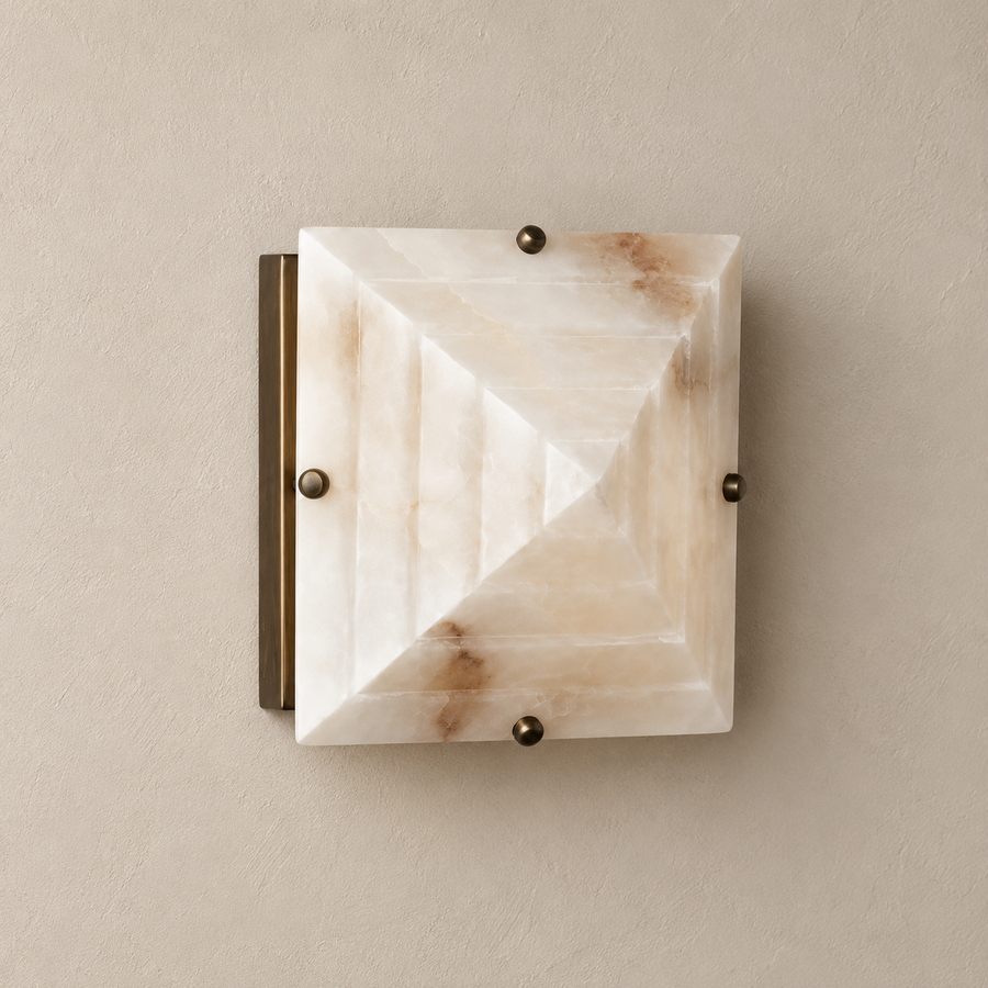 Trapezoidal Alabaster Wall Sconce