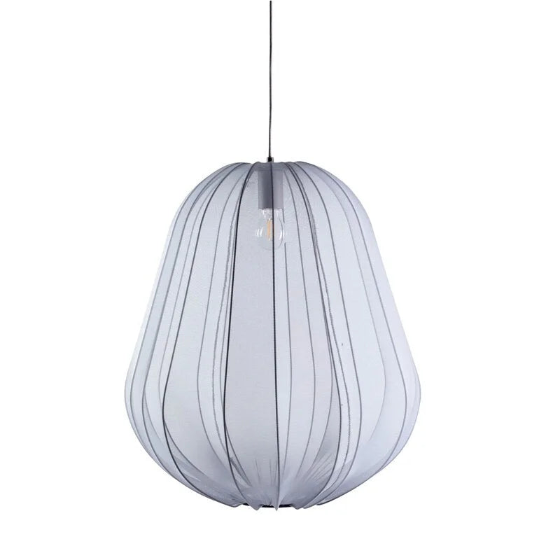 Cocoon Iron Mesh Pendant Light | Luxurious Minimalist White Fabric Lampshade | Elegant Interiors