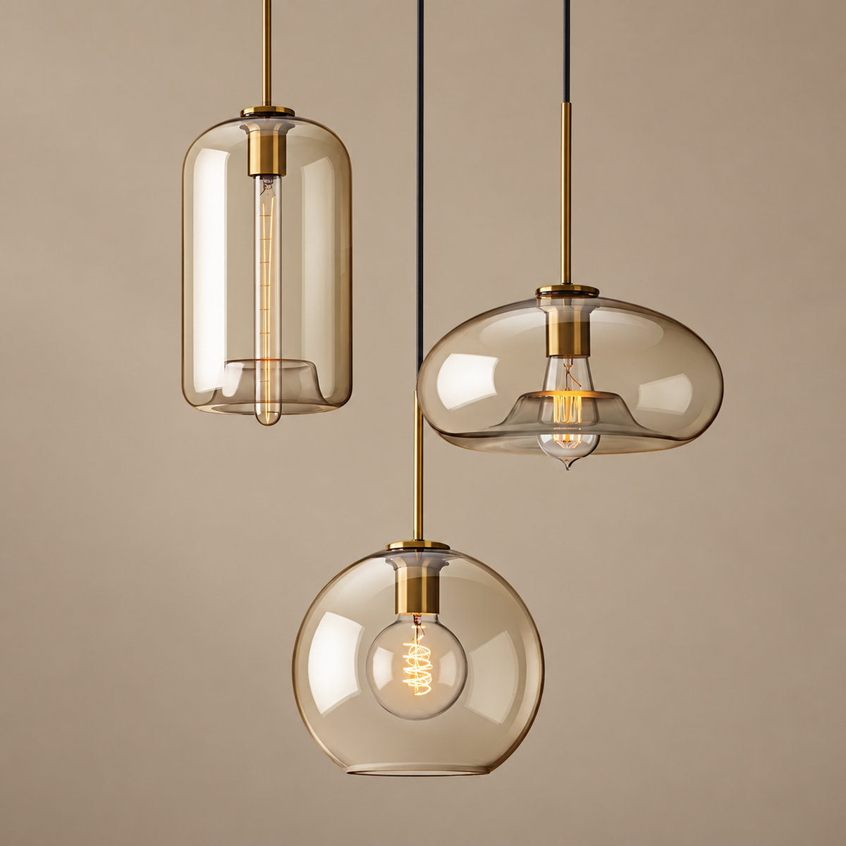 Modern Pendant Light - Cognac Glass Casalola Lights Luxury Lamps for Interior Designers