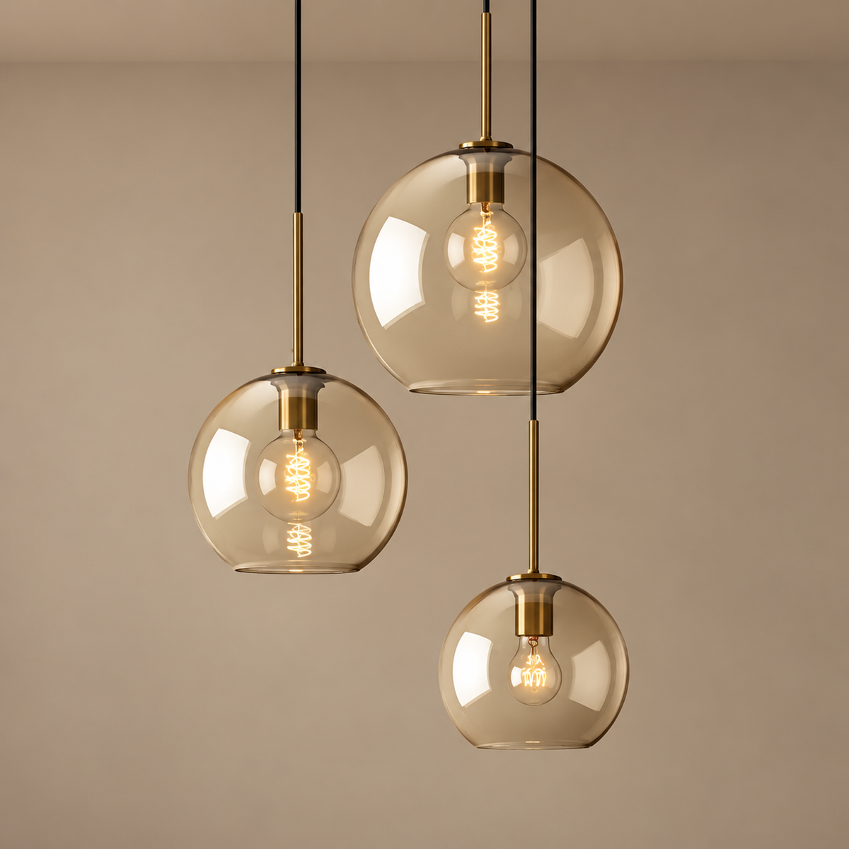 Modern Pendant Light - Cognac Glass Casalola Lights Luxury Lamps for Interior Designers