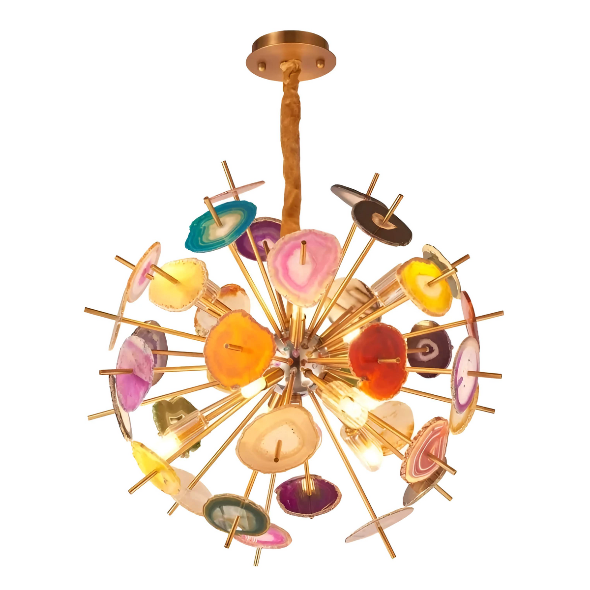 Agate Pendant Light 60-80cm | Natural Stone Statement Cluster Chandelier Living Dining & Hotel Casalolalights Luxury