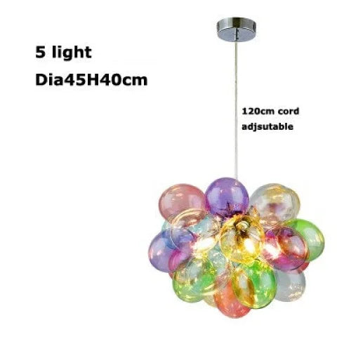 Glass Balloon Pendant Light | Colorful Stained-glass Cluster Chandelier for Stairwell Entry & Dining Casalolalights