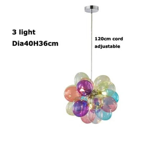 Glass Balloon Pendant Light | Colorful Stained-glass Cluster Chandelier for Stairwell Entry & Dining Casalolalights