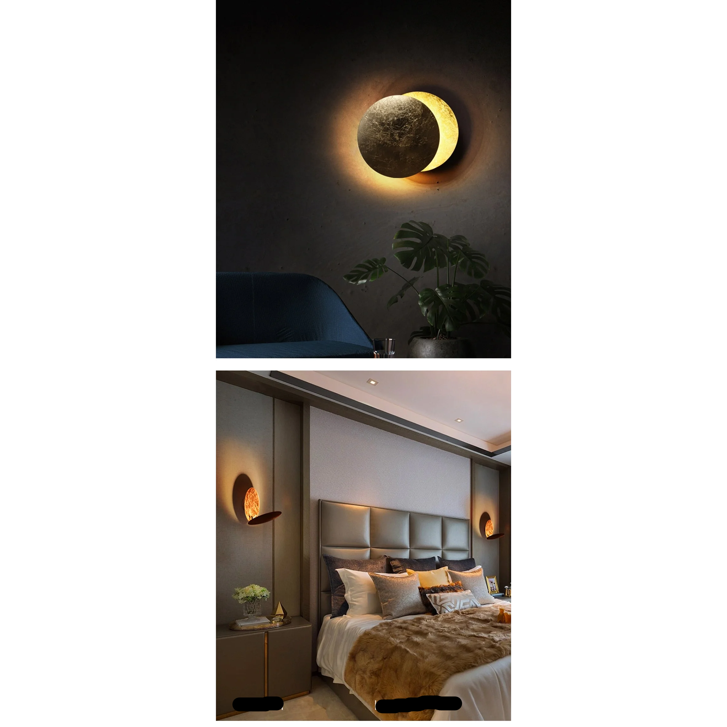 Contemporary Metal Moon Wall Lamp | Lights for Art Deco Modern Homes | Casalola