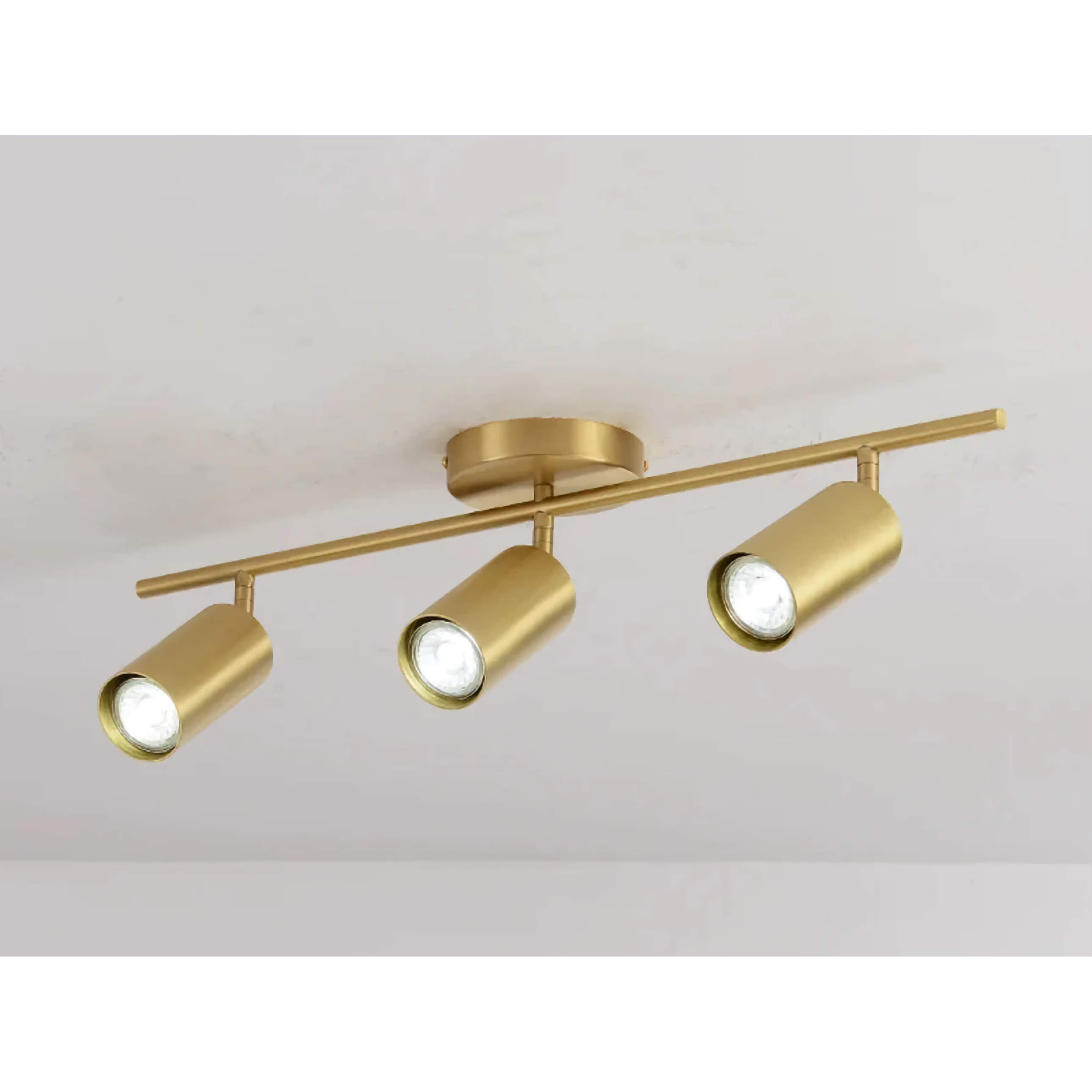 Copper 3-lights Track Lighting Fixture – Adjustable Flush Mount Ceiling Light for Low Ceilings