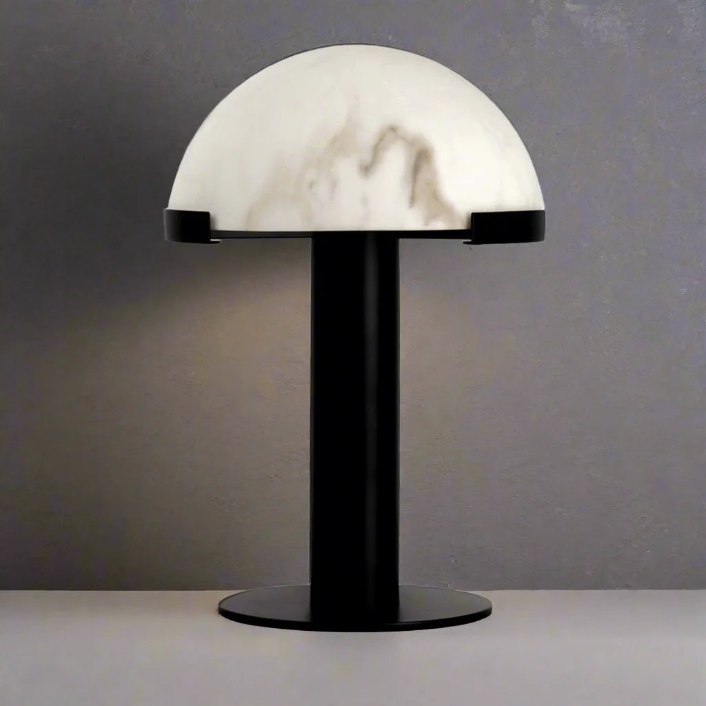Black Copper and Dome Alabaster Table Lamp for Bedroom & Living Room | Casalola Lights