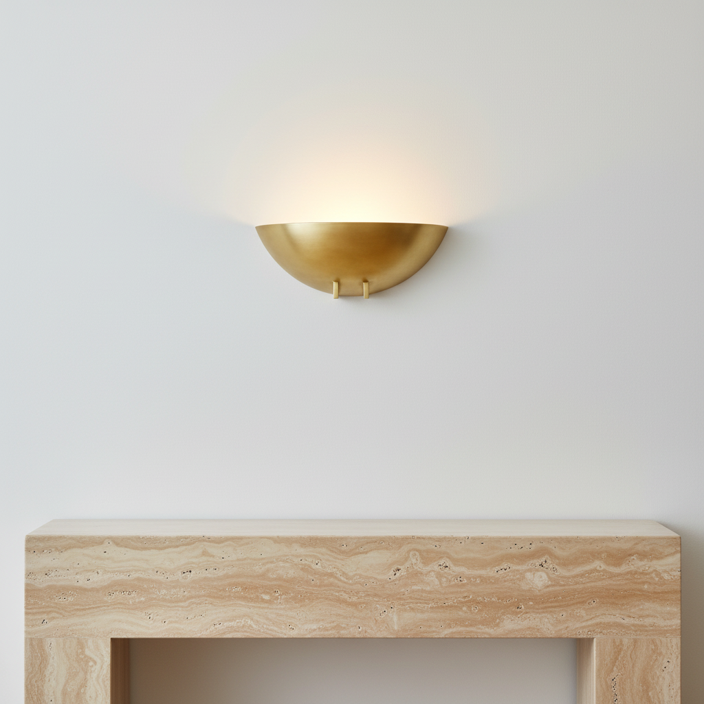 Copper Bowl Wall Sconce | Half-bowl Uplight Minimalist Japandi Living Room & Hallway Casalolalights Luxury Lamps