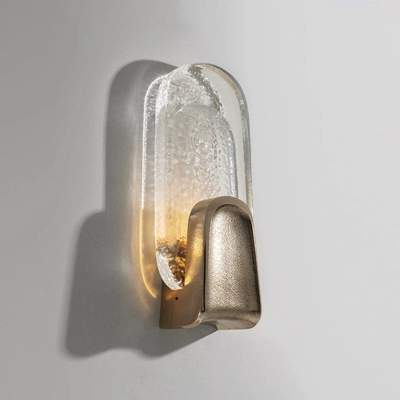 Casalola Copper Bubbled Glass Wall Sconce – High End Modern Light for Living Room or Bedroom