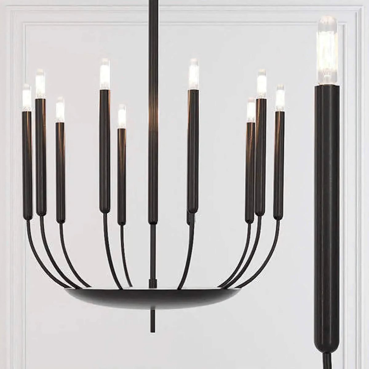 Copper Candelabra Chandelier | Candle-tube & Forged-base 60-120cm Modern Living Dining Casalolalights Luxury Lamps