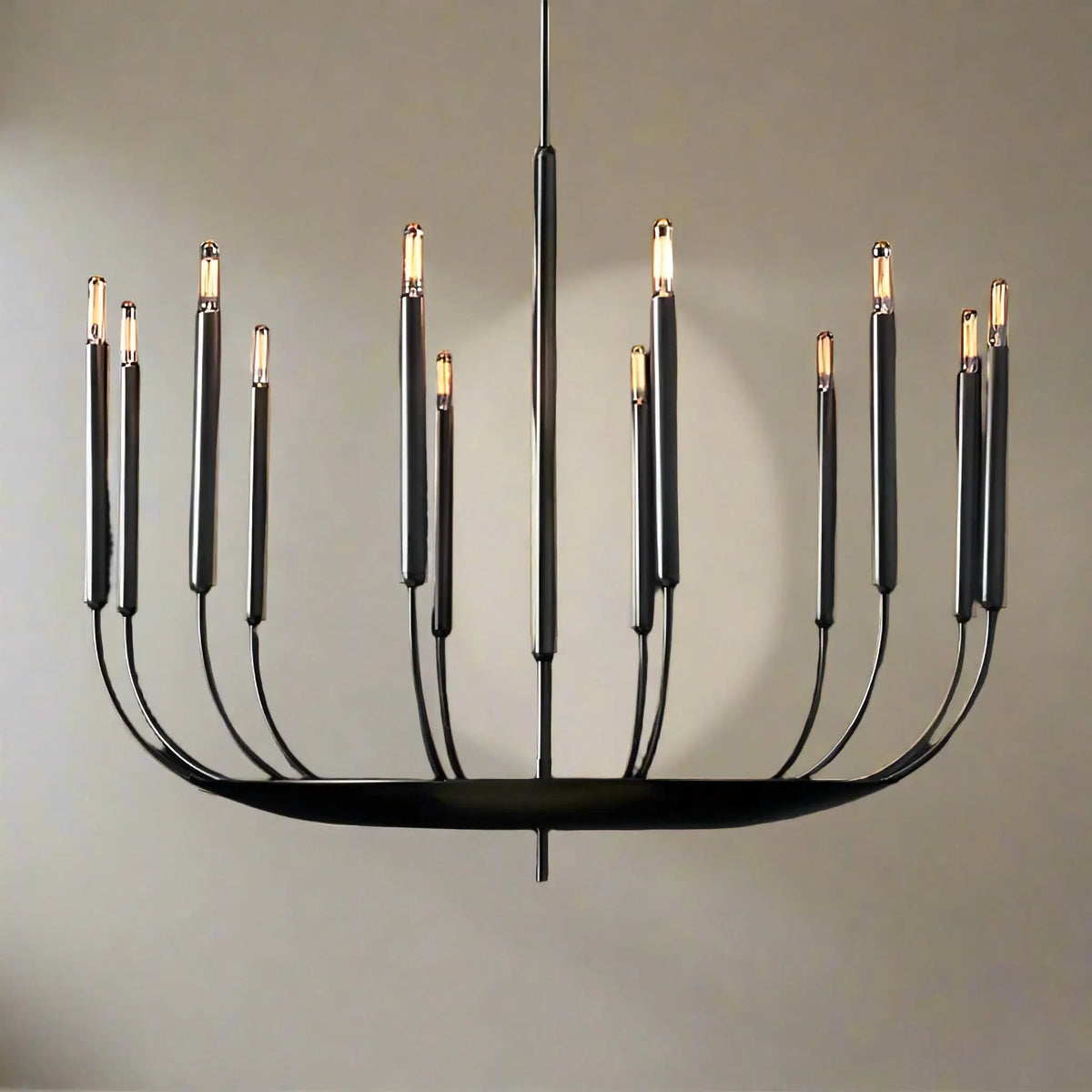 Copper Candelabra Chandelier | Candle-tube & Forged-base 60-120cm Modern Living Dining Casalolalights Luxury Lamps