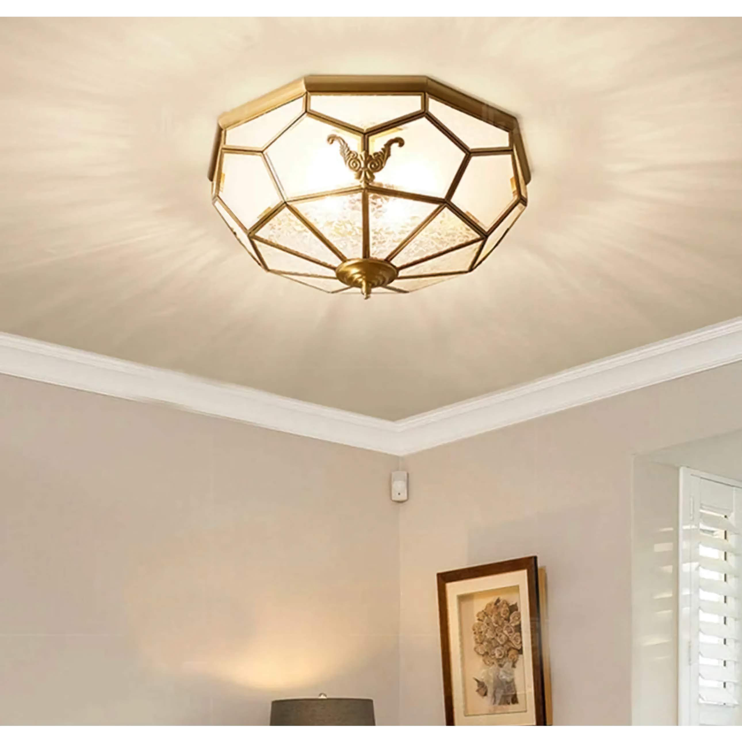 Copper Frosted Glass Ceiling Light 35-45cm | Flush Mount Dome Hallway Bedroom Living & Dining Casalolalights Luxury
