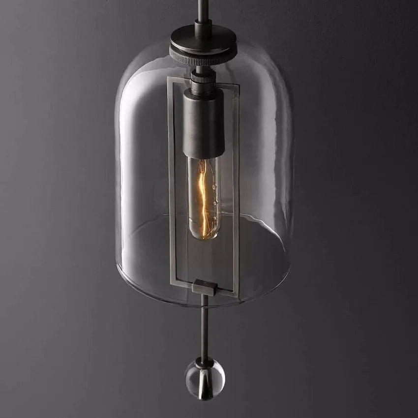 Copper & Glass Bell Wall Sconce | Vertical Hand-blown Modern Art Deco Hallway Bedroom Casalolalights Luxury Lamps