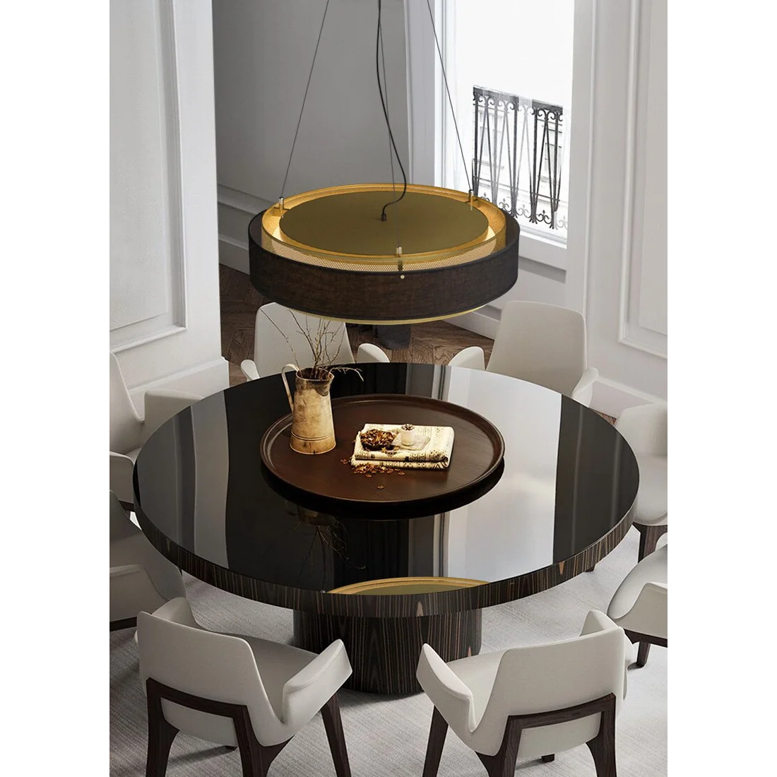 Round Ceiling Light Fixture | Modern Luxe Low Lamp | Casalola