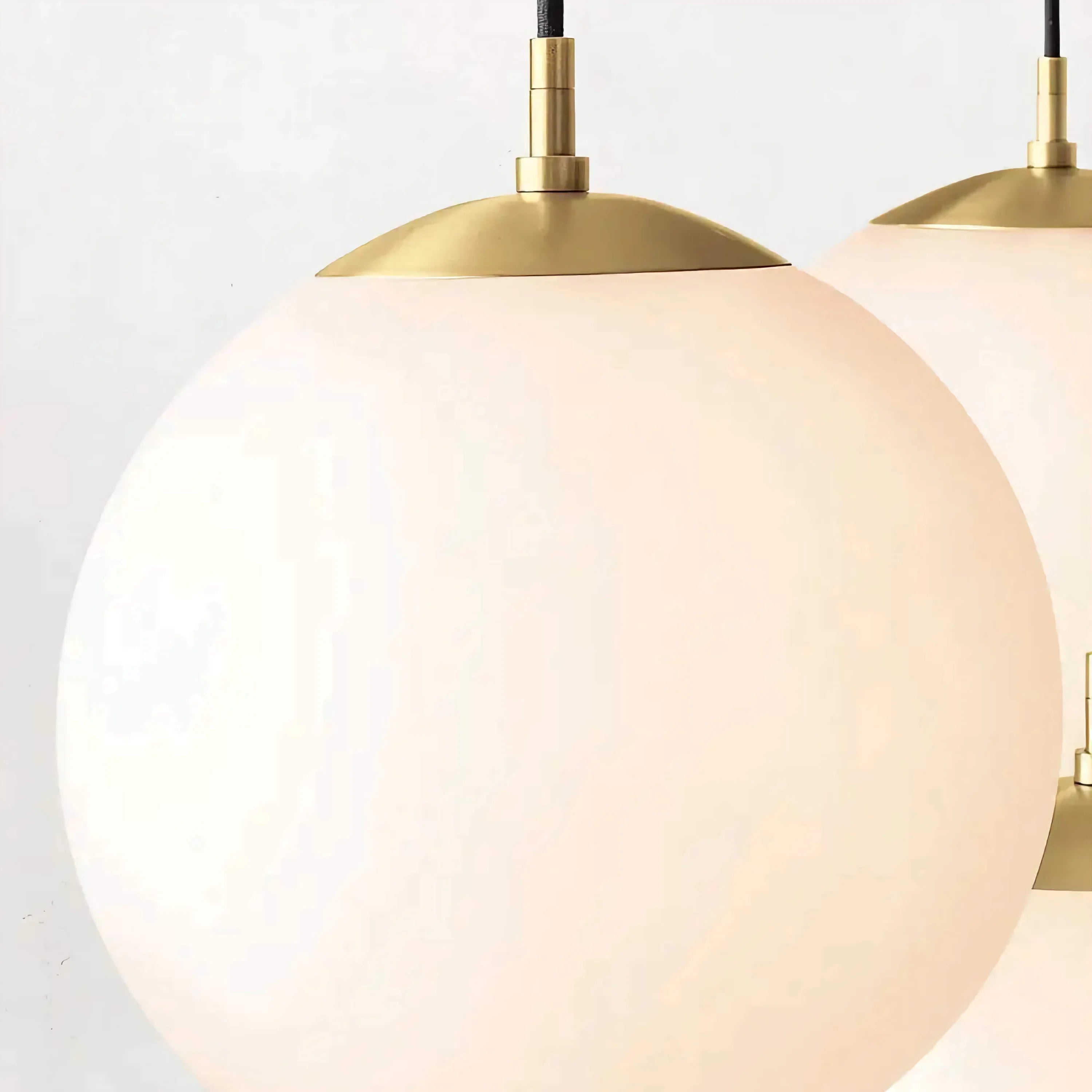 Multi Globe Pendant Chandelier | Black & Brass Flush Mount with Opal Glass | Modern Cluster Light for Entry or Loft