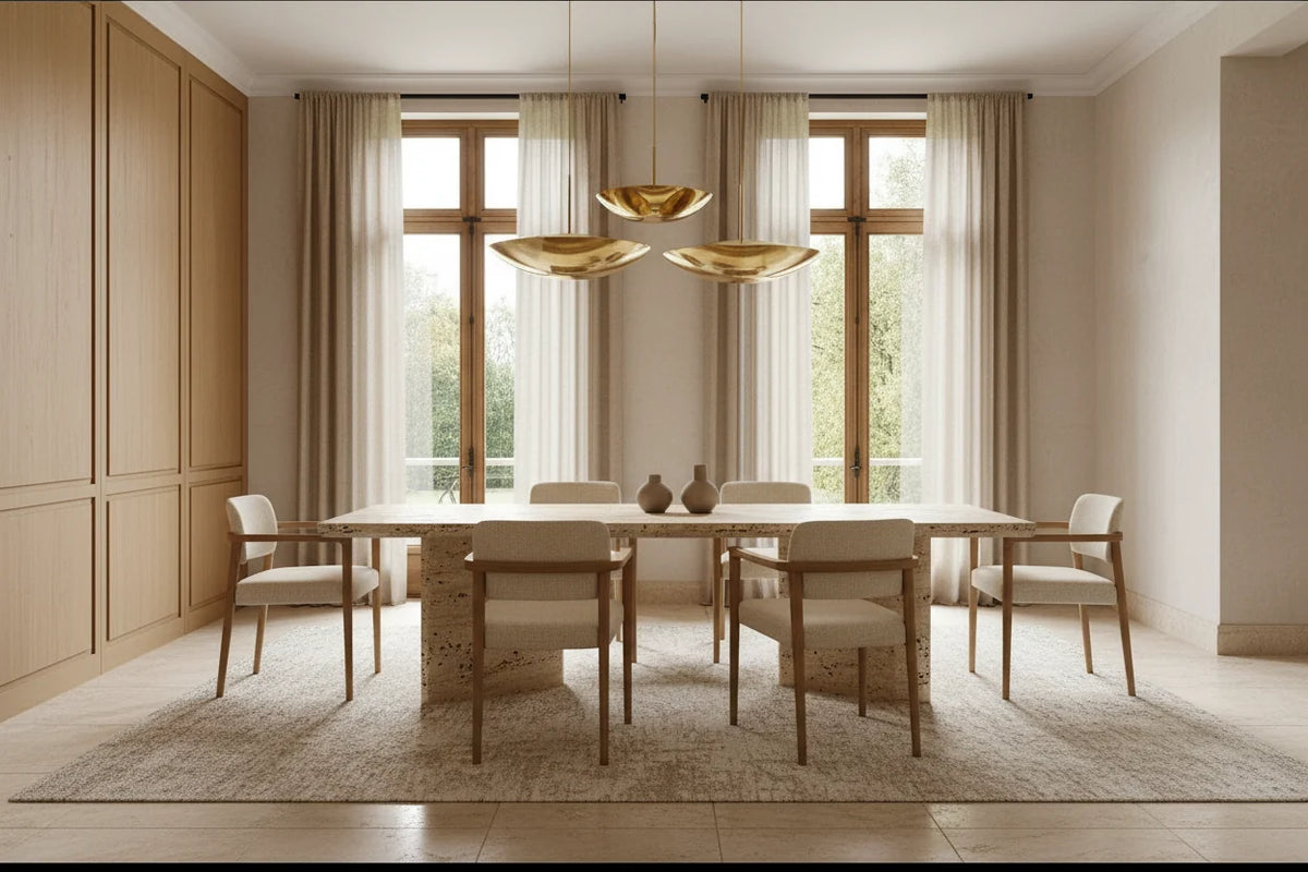 Copper Saucer Pendant Light | Semi-flush Disc Mid-century Minimalist Dining & Kitchen Casalolalights Luxury Lamps