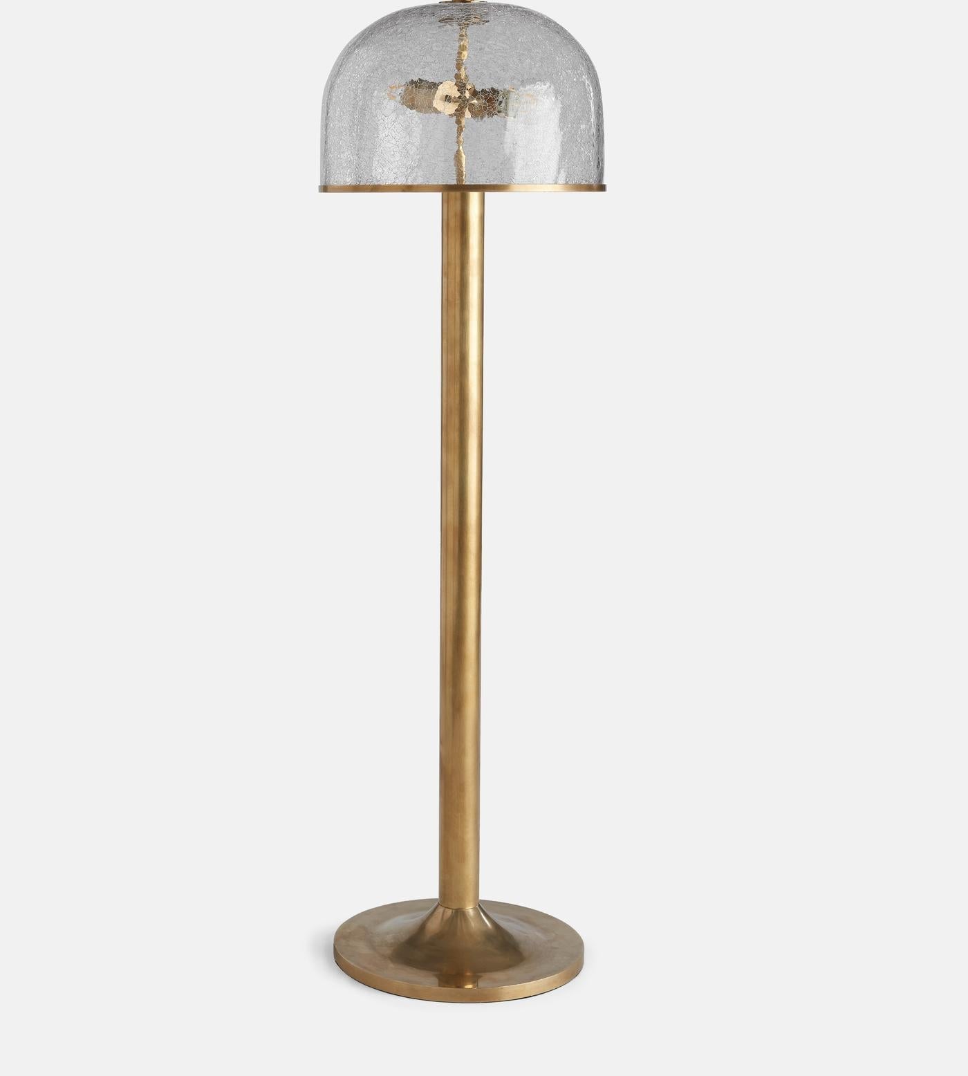 Crackle Glass & Aged Brass Floor Lamp | Casalola Casalolalights Luxury Lamps for Interior Designers