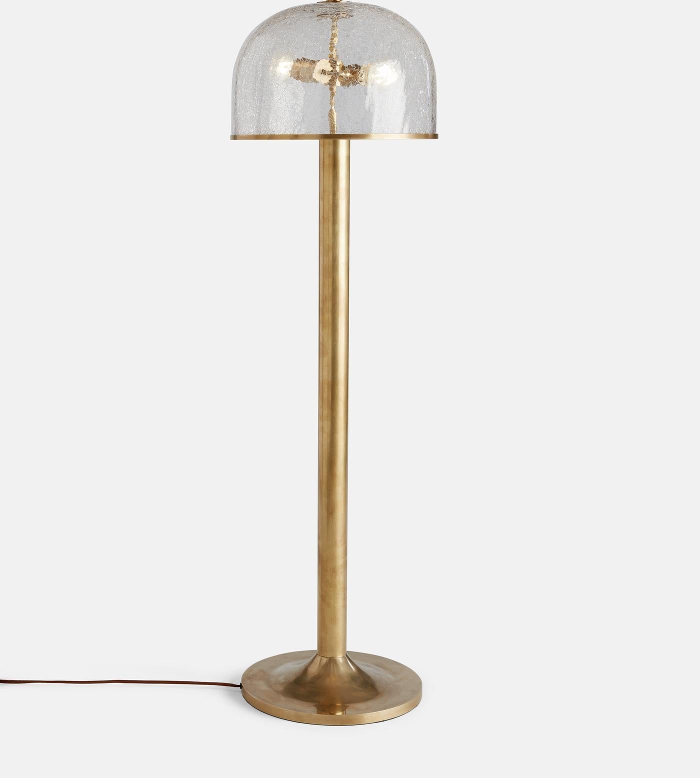 Crackle Glass & Aged Brass Floor Lamp | Casalola Casalolalights Luxury Lamps for Interior Designers