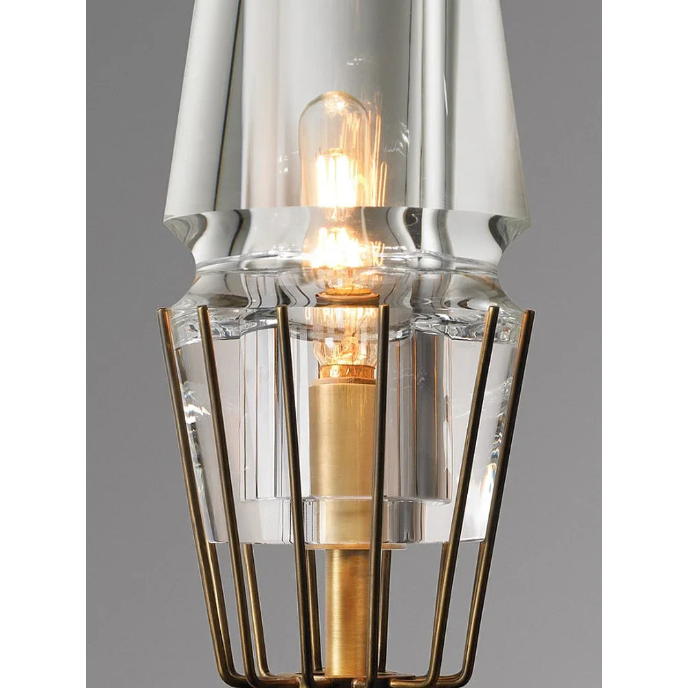 Art Deco Crystal & Copper Wall Sconce – Luxury Double Candle-style Light for Hallway Bedroom