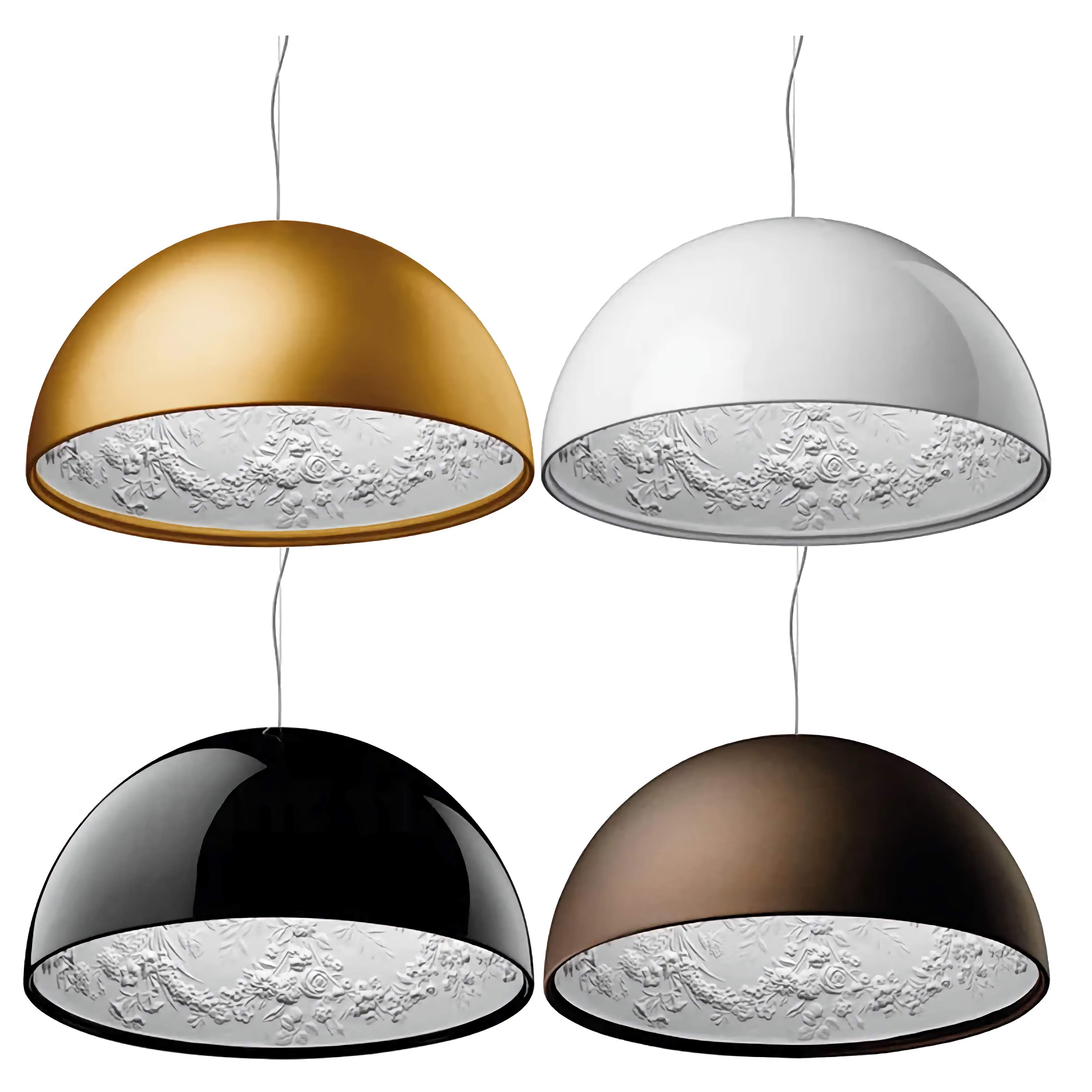 Dome Pendant Light 40-60cm | Black Crystal-flower Relief Ceiling Dining Room & Kitchen Island Casalolalights Luxury
