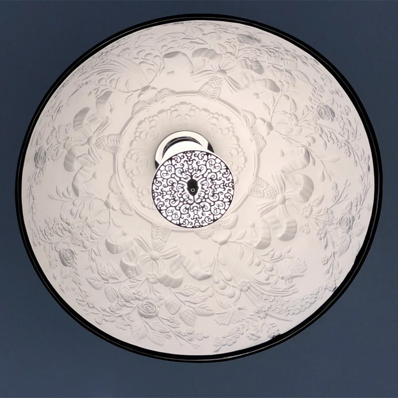 Dome Pendant Light 40-60cm | Black Crystal-flower Relief Ceiling Dining Room & Kitchen Island Casalolalights Luxury