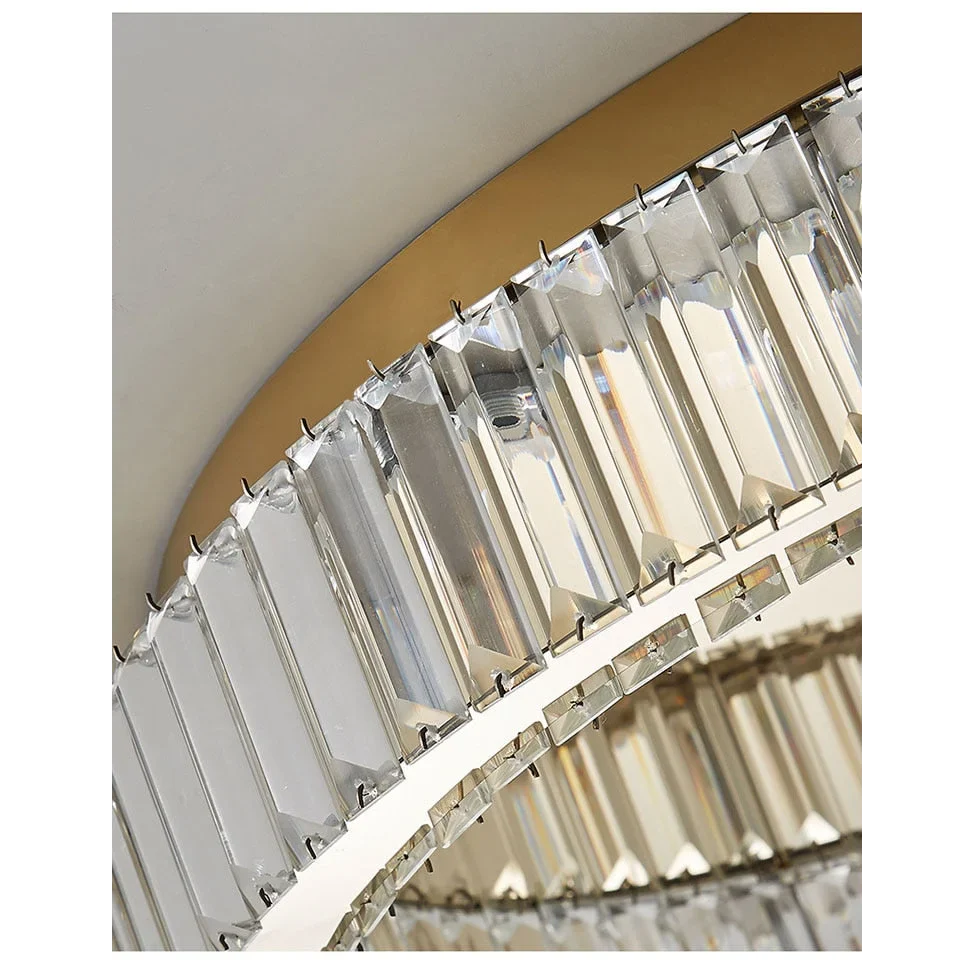 Crystal Ring Flush Mount 40-60cm | Gold or Chrome Low-profile Ceiling Light Bedroom & Living Room Casalolalights Luxury