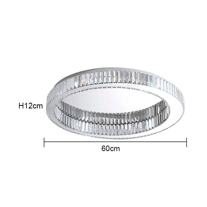 Crystal Ring Flush Mount 40-60cm | Gold or Chrome Low-profile Ceiling Light Bedroom & Living Room Casalolalights Luxury