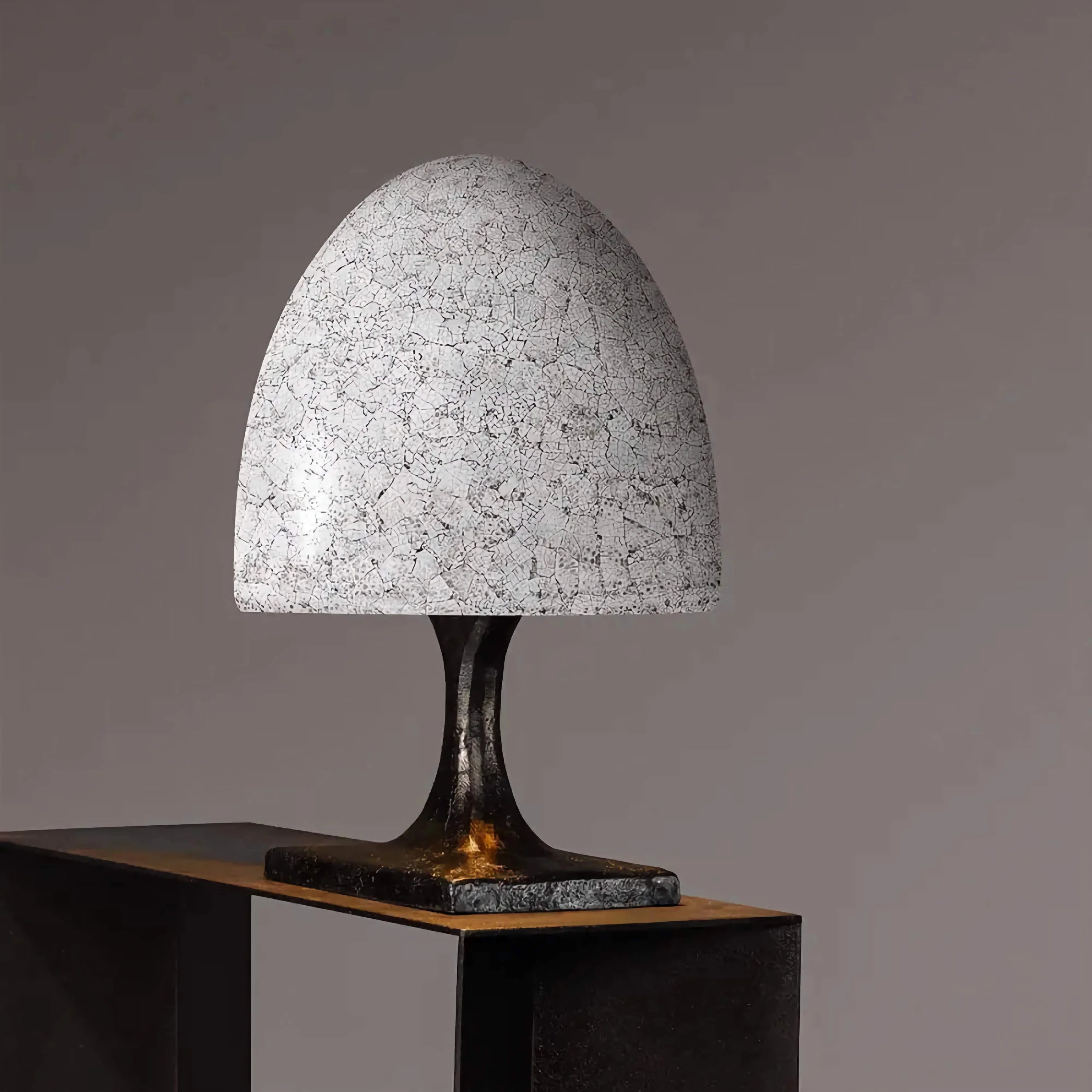 Sculptural Marble Table Lamp – Artisan Brass Base | Modern Lighting