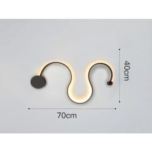 Curved Led Wall Lamp | Modern Linear Corridor Sconce Bronze or Chrome Hallway Stairway & Living Room Casalolalights
