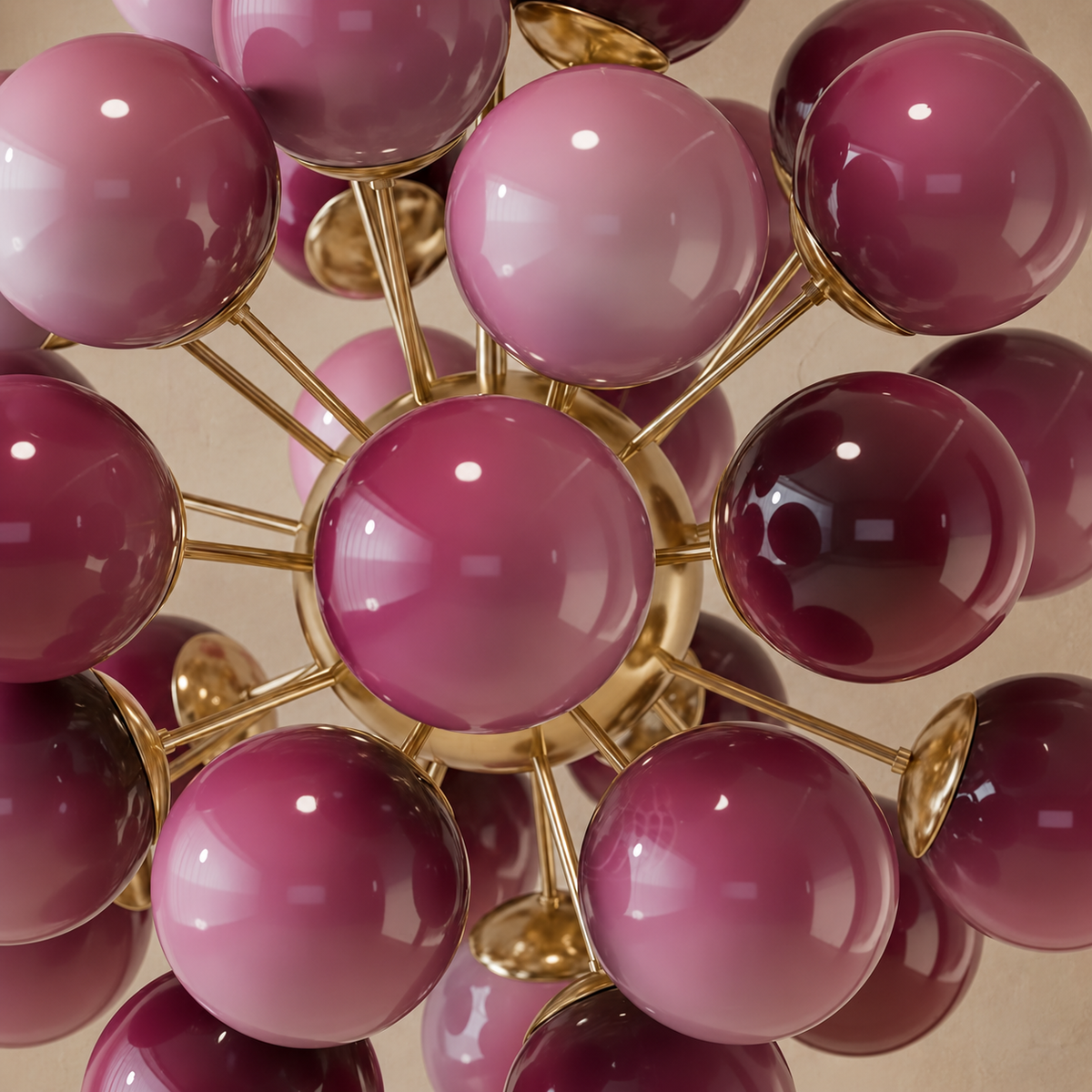 Murano Style Cherry Red Glass Globe Chandelier | Large Custom Rod Length Sloped Ceiling Adapter Casalola Lights Luxury