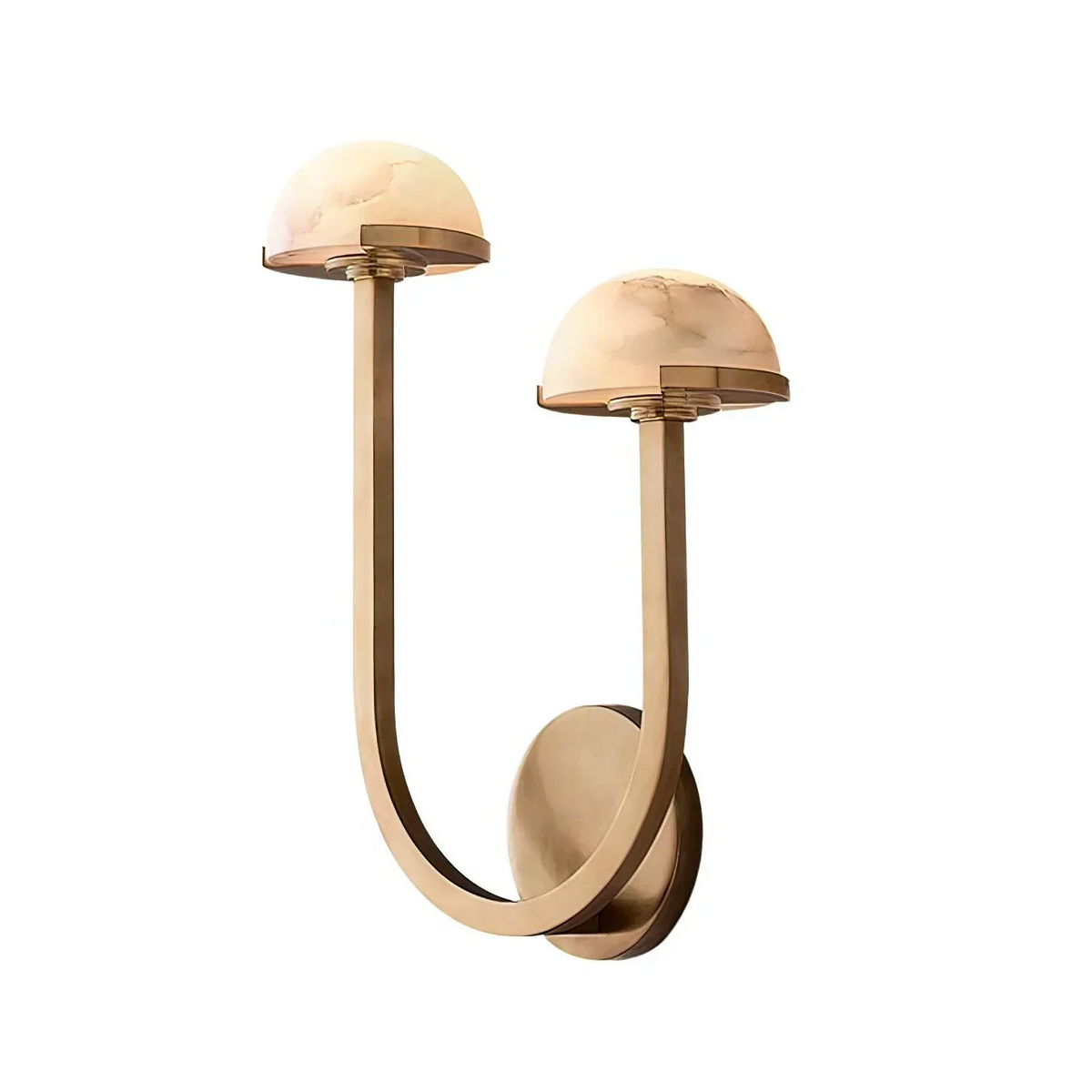 Double Brass & Alabaster Wall Sconce | Twin-dome Stone Modern Japandi Bedroom Living Room Casalolalights Luxury Lamps