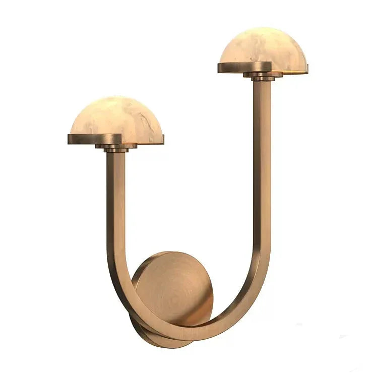 Double Brass & Alabaster Wall Sconce | Twin-dome Stone Modern Japandi Bedroom Living Room Casalolalights Luxury Lamps
