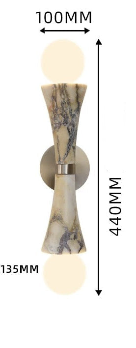 Double Bulgari Marble Globe Wall Sconce – Italian & Brass Light for Bedroom Hallway or Vanity