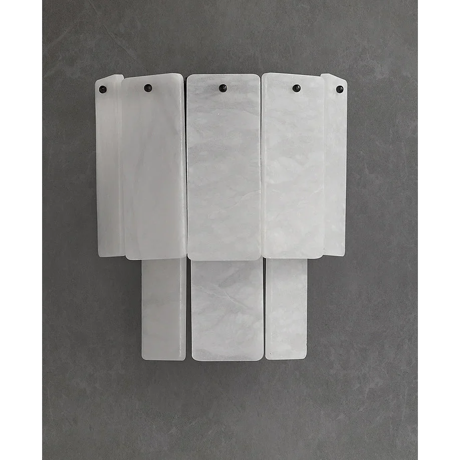 Alabaster Wall Sconce – Layered Stone Panels & Ambient Glow