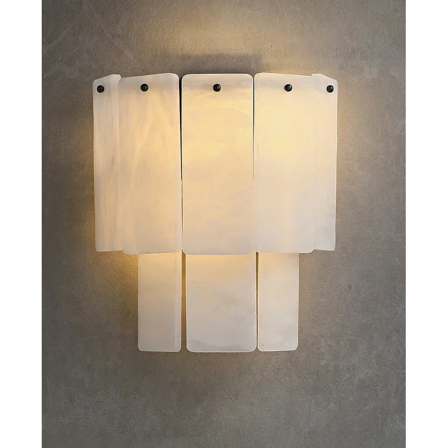 Layered Alabaster Wall Sconce | Stepped Stone-slab Modern Japandi Hallway & Bedroom Casalolalights Luxury Lamps