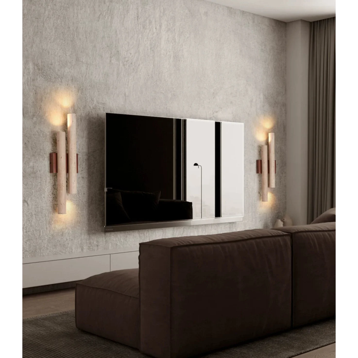 Double Marble Decorative Wall Lamps for Wabi Sabi Interiors