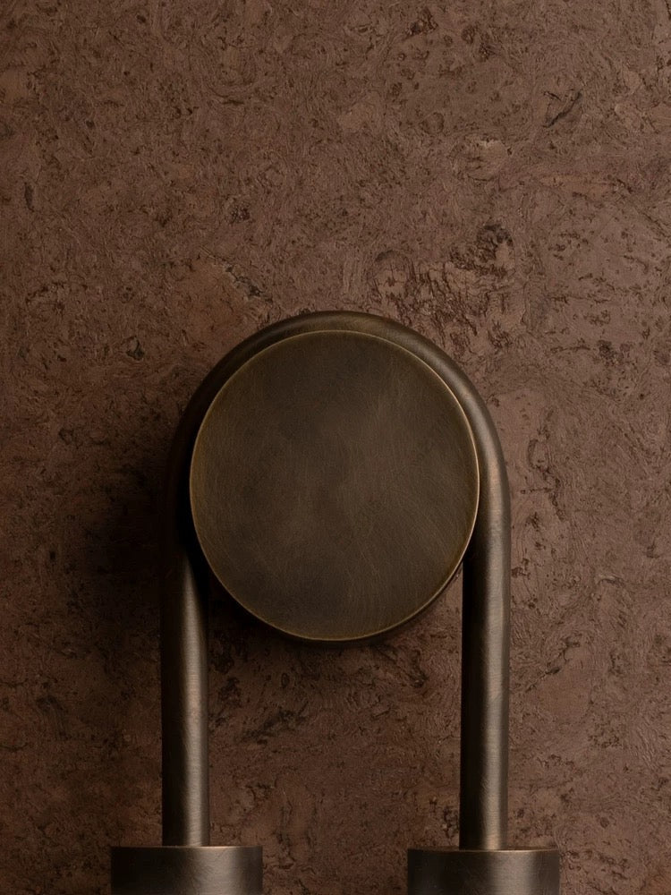 Double Spanish Marble Wall Sconce – Brass Bathroom Vanity & Bedroom Light with Warm Led