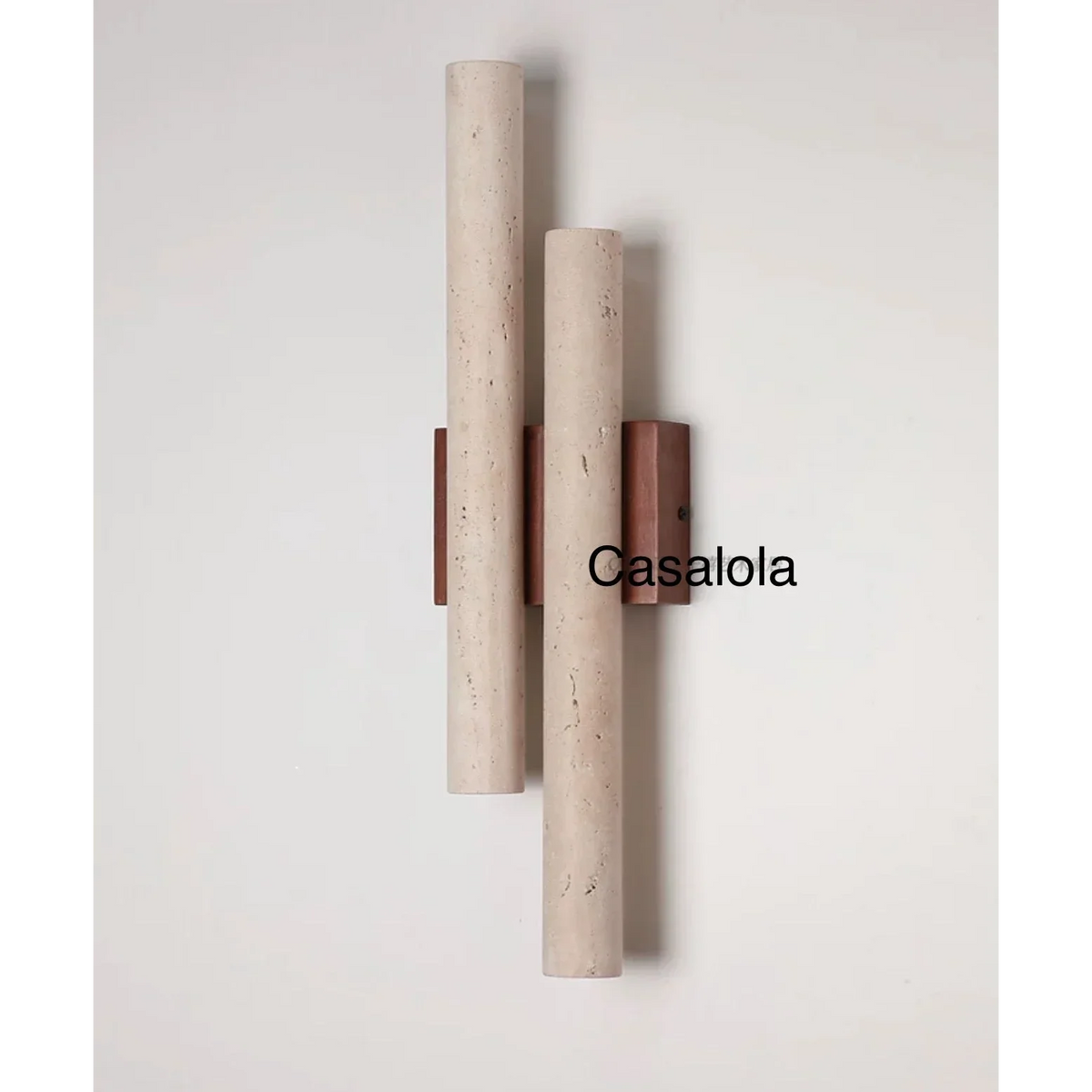 Travertine Wall Light 50cm | Double Stone & Wood Sconce Wabi-sabi Minimalist Living Room Staircase Casalolalights