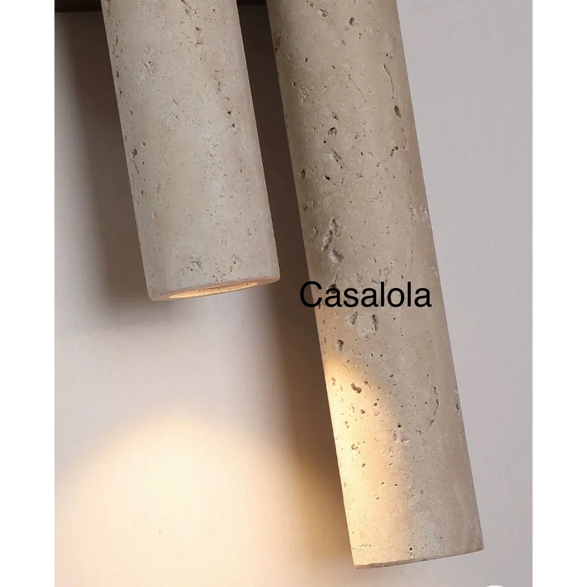 Travertine Wall Light 50cm | Double Stone & Wood Sconce Wabi-sabi Minimalist Living Room Staircase Casalolalights