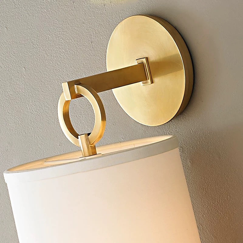 Copper Wall Sconce with Fabric Shade – Casalola Bedroom Hallway & Living Room Light
