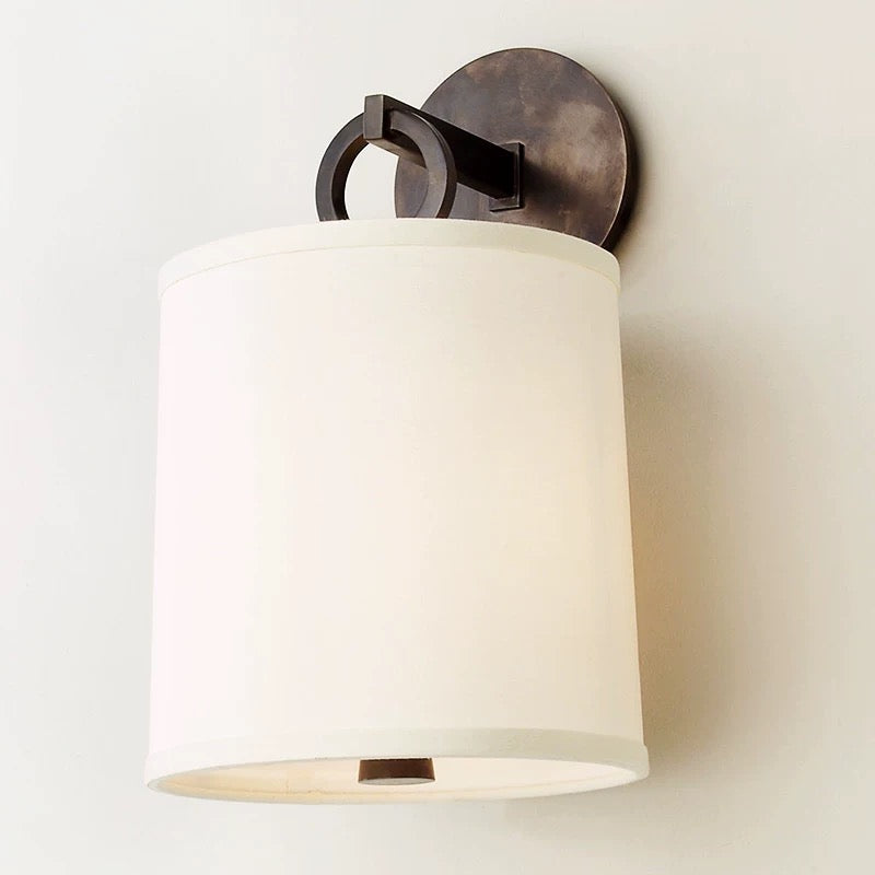 Copper Wall Sconce with Fabric Shade – Casalola Bedroom Hallway & Living Room Light