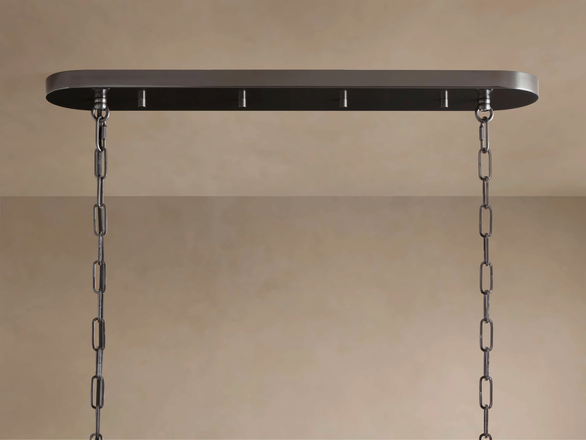 The Verdita Chandelier | Amber Curved Glass | CLND019