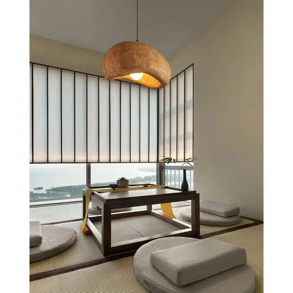 Wabi-sabi Pendant Light | Earth-tone Japandi Hanging Lamp for Kitchen Dining & Bedroom Minimalist E27 Casalolalights